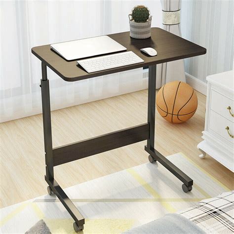 Portable Over Bed Table With 4 Rolling Wheels Table Sofa Couch Laptop