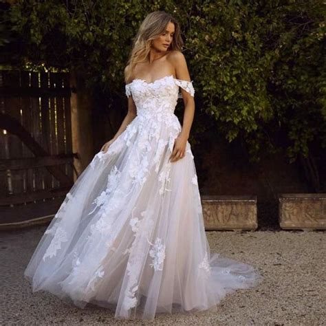 Plus Size Lace Off The Shoulder Boho Wedding Gowns Nirvanafourteen