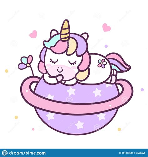 Cute Unicorn Cartoon Baby Animal Vector Pastel Color With Heart And