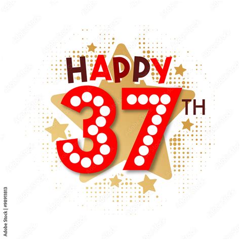 Happy 37th Birthday Stock Vector Adobe Stock