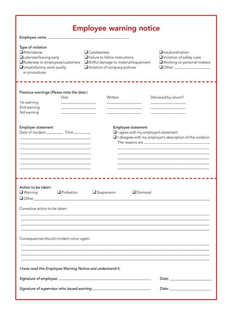 Free Printable Employee Write Up Form Printable Templates