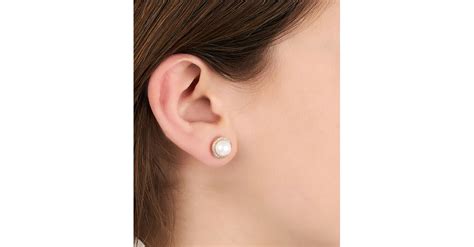 Womens Pearl Stud Earrings