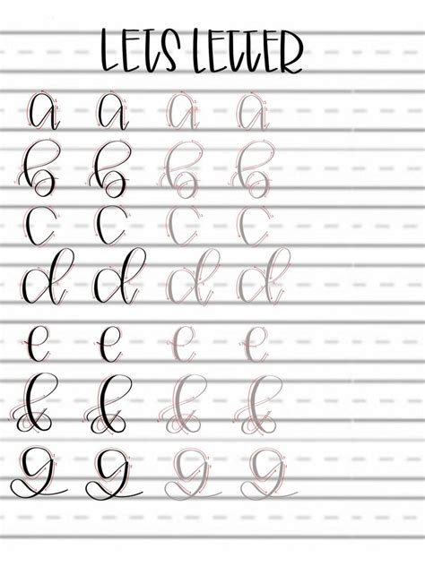Hand Lettering Practice Worksheets Monoline Lowercase Alphabet 5a4
