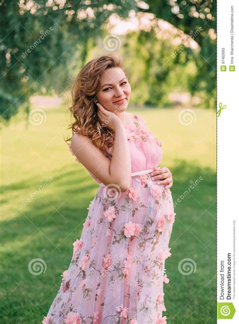 a pretty pregnant woman stock image image of belly nature 97462683