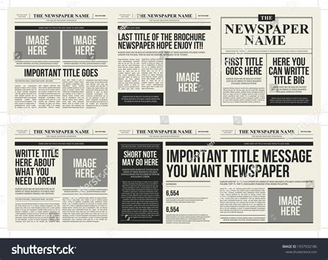 Newspaper Square Trifold Brochure Template Old Stock Vector Royalty