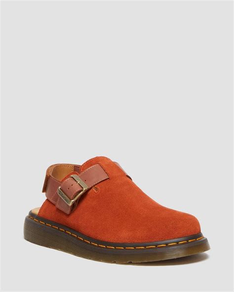 Dr Martens Jorge Ii Suede And Leather Slingback Mules In Orange Lyst