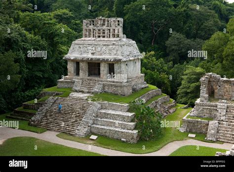 El Templo Del Sol Las Ruinas Mayas De Palenque México Fotografía De