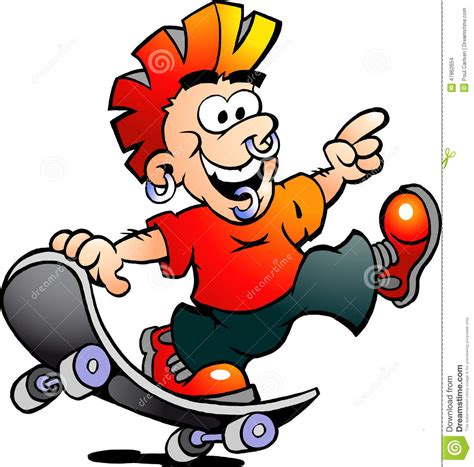 Vector Illustration Of An Happy Cool Skater Boy Stock