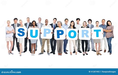 Group Of Multi Ethnic People Holding The Word Support Stock Photo