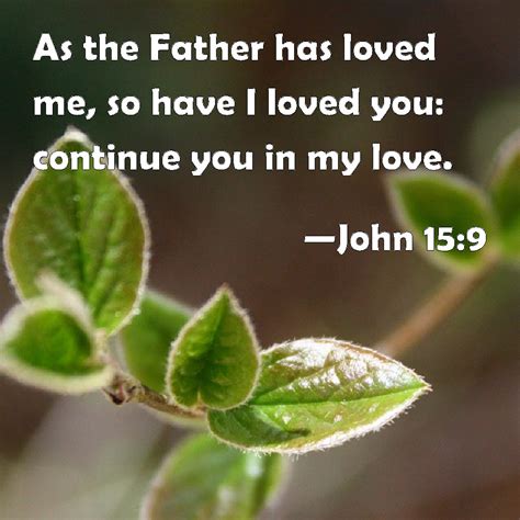 John 159 As The Father Has Loved Me So Have I Loved You Continue You