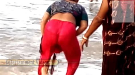 Beautiful Indian Woman Enjoying Sea Bathing At Puri Sea Beach Youtube