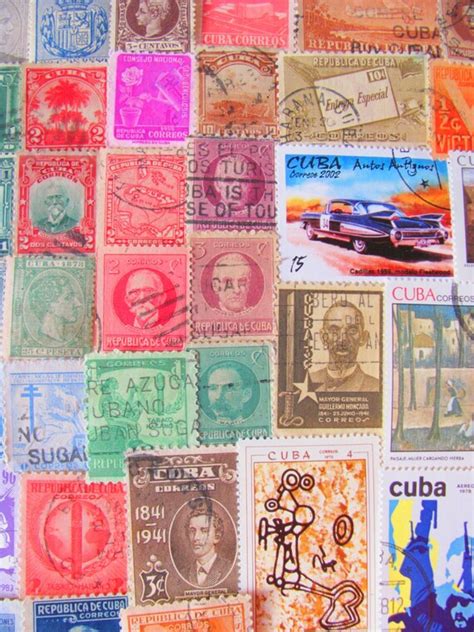 Mojito Mix 50 Vintage Cuban Postage Stamps Republic By Preciousowl