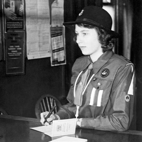 Bbc Princess Elizabeth In Her Girl Guide Uniform 1942 Her Mother Queen Consort Elizabeth Was