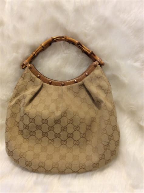 Gucci Authentic Vintage Classic Canvas Gg Logo Hobo Handbag With