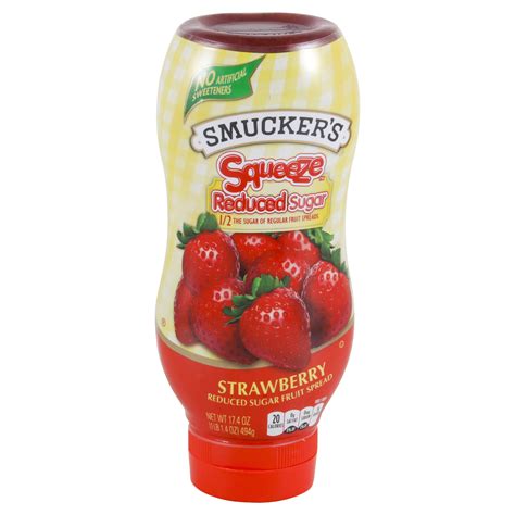 Smuckers Squeeze Reduced Sugar Strawberry Fruit Spread 174 Oz Jam