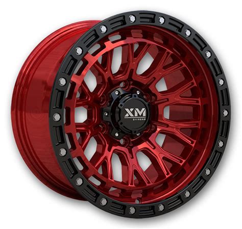 xm offroad wheels xm 702 candy red face black lip