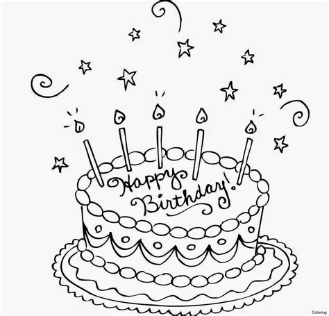 Birthday Cake Line Drawing At Getdrawings Free Download