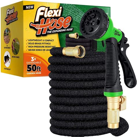 Flexi Hose With 8 Function Nozzle Expandable Garden Hose 50 Ft