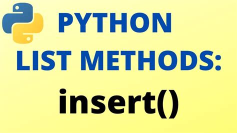 Python Insert List Method Tutorial Youtube