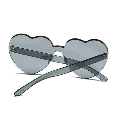 hartvorm rimless clear lens sunglasses women brand designer heart shap clear lens sunglasses