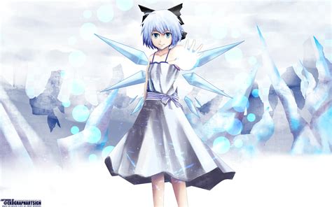 Blue Hair Bow Cirno Dress Fairy Touhou Wings Anime Wallpapers