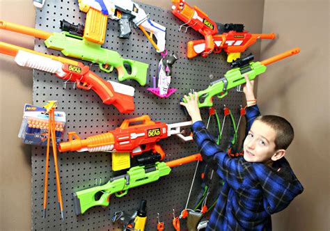 We had the idea to build a secret diy nerf storage wall in his bedroom. Pin on Tips
