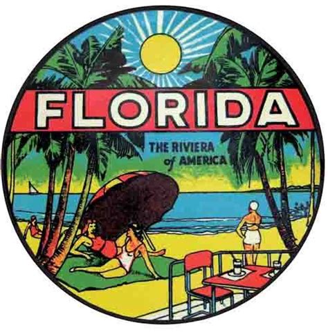 Florida Retro Vintage 1950s Style Travel Decalsticker Vintage