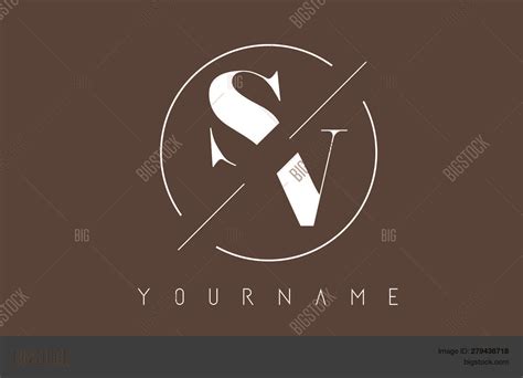 Sv Letter Logo Cutted Vector And Photo Free Trial Bigstock