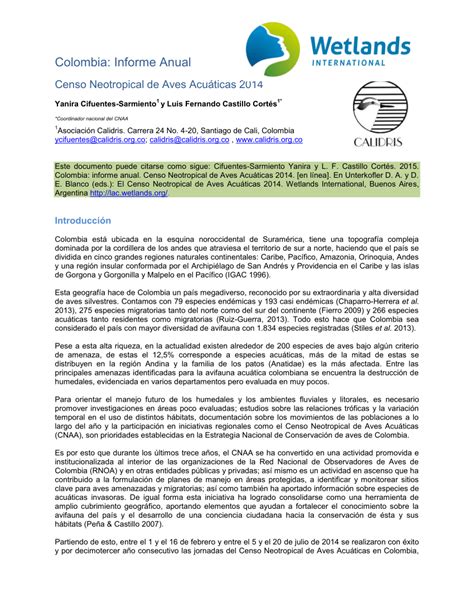 Pdf Informe Anual Cnaa Colombia 2014