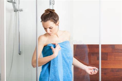 Woman During Shower Stock Image Image Of Domestic Bath