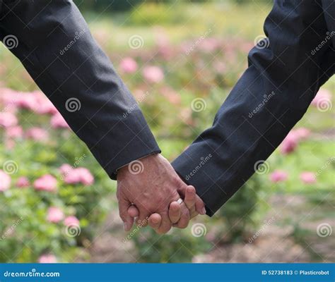 Image Of Two Men Holding Hands At Gay Wedding Stock Image Image Of