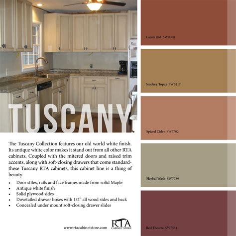 Color Palette For A Tuscany Kitchen Cabinet Line Tuscan Colors