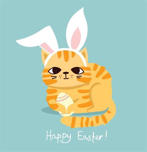 Best Easter Cat Illustrations Royalty Free Vector Graphics And Clip Art