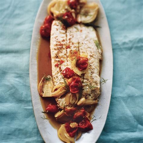 Oil Poached Halibut With Tomatoes And Fennel Recipe