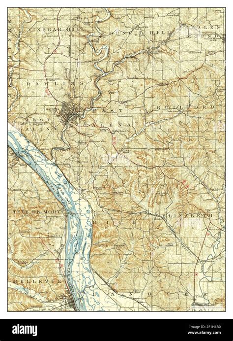 Galena Illinois Map 1913 162500 United States Of America By