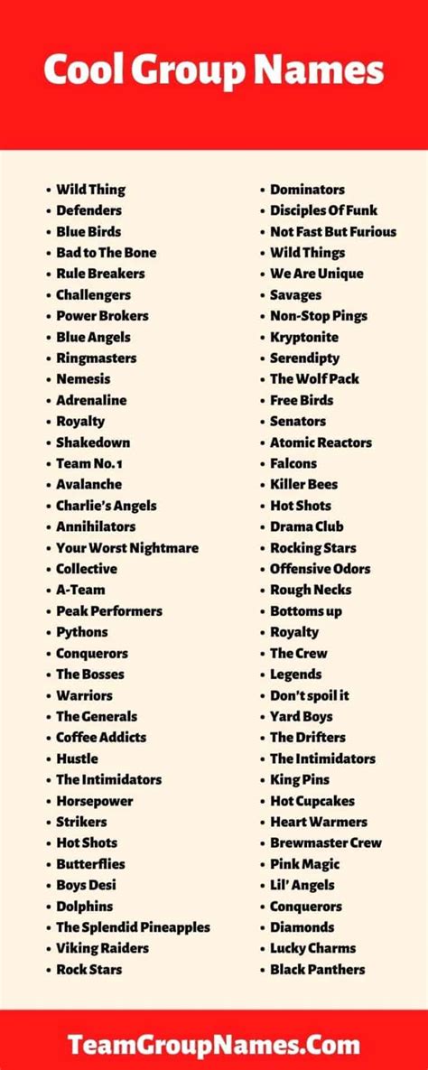 Cool Group Names 2022 Creative Unique Catchy Clever Team Names Ideas