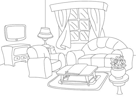 Furniture Coloring Page For Kids To Print And Download For Free