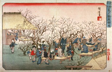 225 x 346 mm (8 7/8 x 13 5/8 in.) Utagawa Hiroshige: Plum Orchard at Kameido (Kameido ...