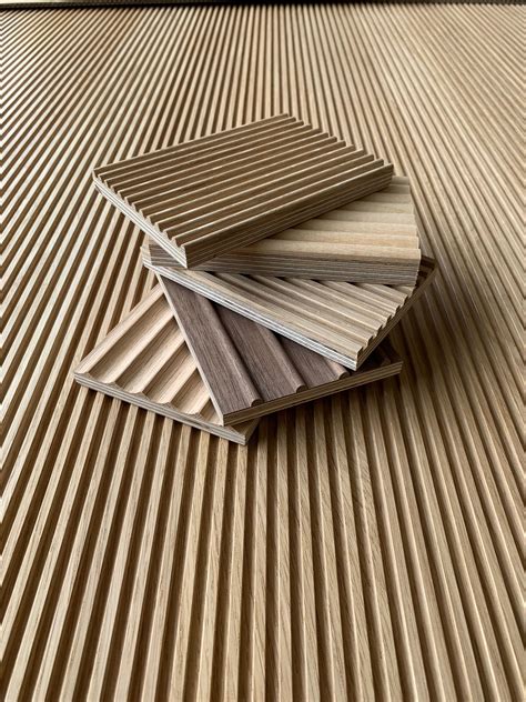 Fluted And Reeded Panels In Oak Walnut And Birch Wood Wall Design