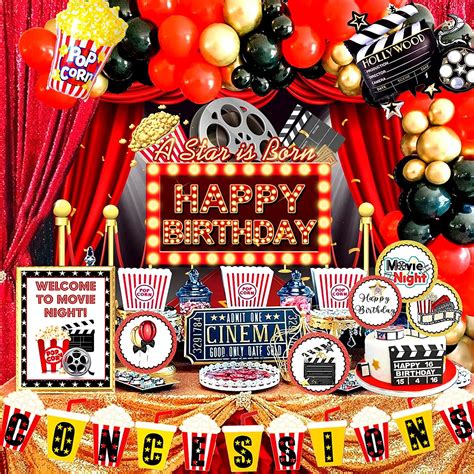 95pcs Movie Night Decorations Hollywood Theme Party