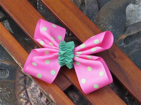 Pink Polka Dot Hair Bow By Funandfrills On Etsy Polka Dot Hair Bows