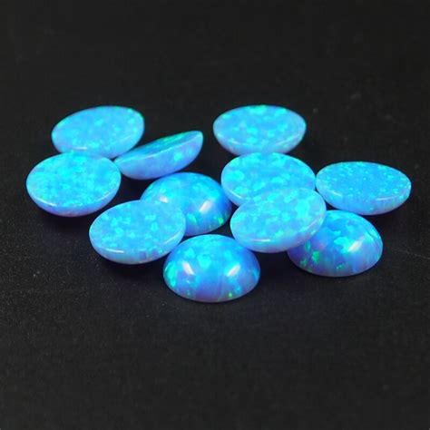 10pcs A Lot Wholesale Blue Opal Flat Back Opal Cabochon 8mm Opal