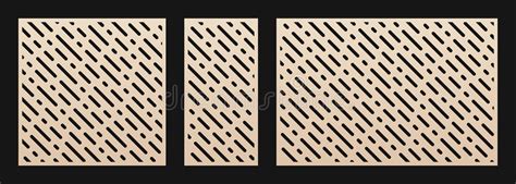 Laser Cut Panel Set Vector Stencil With Abstract Geometric Pattern