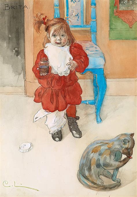 Brita With The Confectionery Jar Drawing By Carl Larsson Fine Art America
