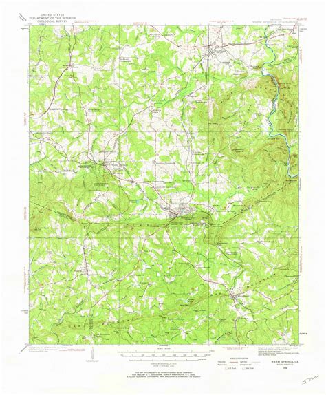 Warm Springs Georgia 1934 1967 Usgs Old Topo Map Reprint 15x15 Ga