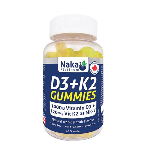 Platinum D3k2 Gummies 60 Gummies Naka Pro