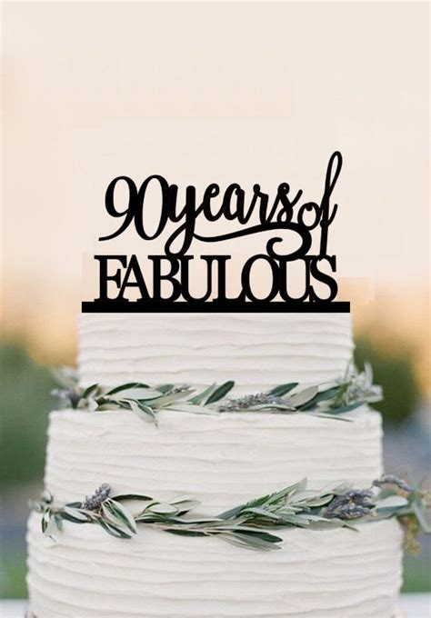 90th Of Fabulous Cake Topper Acrylic Birthday Cake Topper 90th
