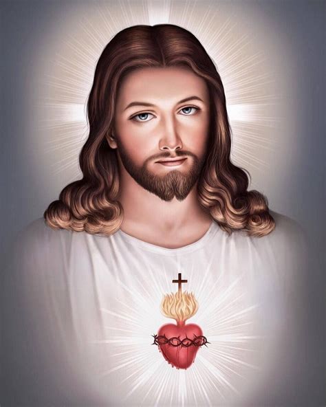 Pin De Nayara Em Católica Imagem Do Sagrado Coração Pintura De Jesus