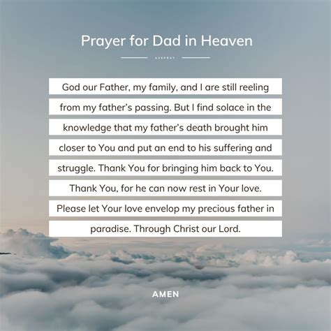 Prayer For Dad In Heaven