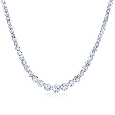 Riviera Necklace With Illusion Set Graduated Diamonds In 18k White Gold